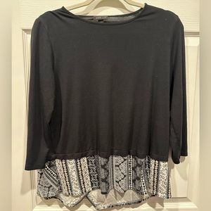 J.Jill black top with embellished bottom.